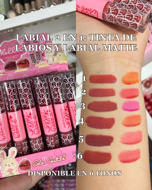 LABIAL MATTE Y TINTA 2 EN 1